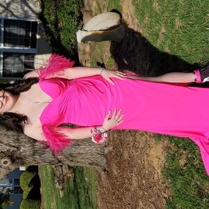Pink Sleeveless Prom Gown with Sweetheart Neckline